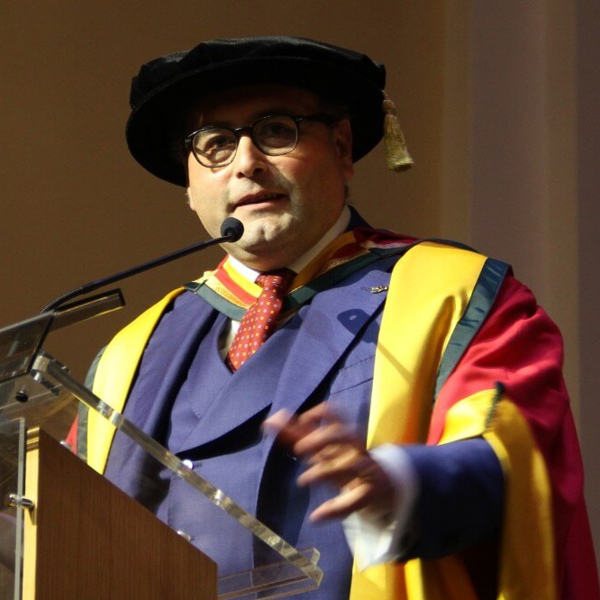 Professional headshot of Prof. Dr. Maurizio Bragagni OBE, MBA, President of Regent European University